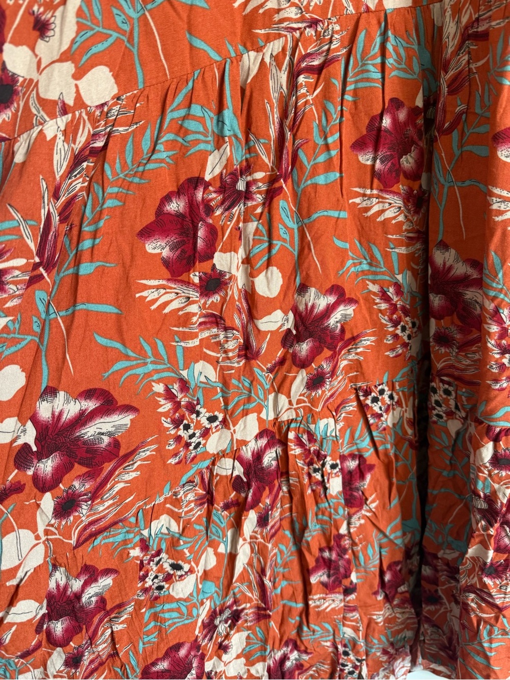 Natural Life Rebecca Midi Dress Orange Tropical Floral NWT L - Picture 6 of 14